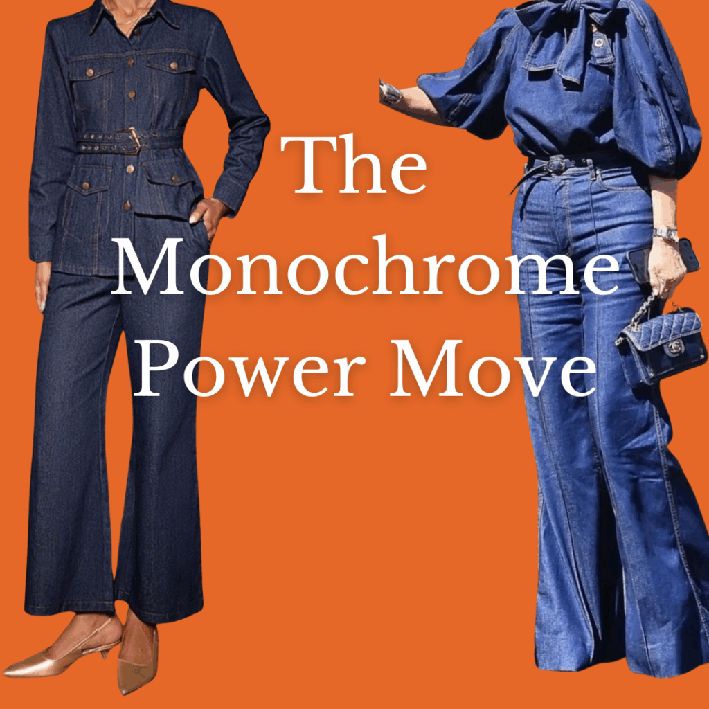 Denim-on-Denim The Monochrome Power Move- Cindy Blakely at MsBstyling.com