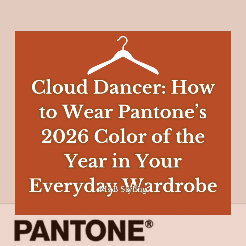 Ms B Styling blog cover featuring Cloud Dancer, Pantone’s 2026 color.