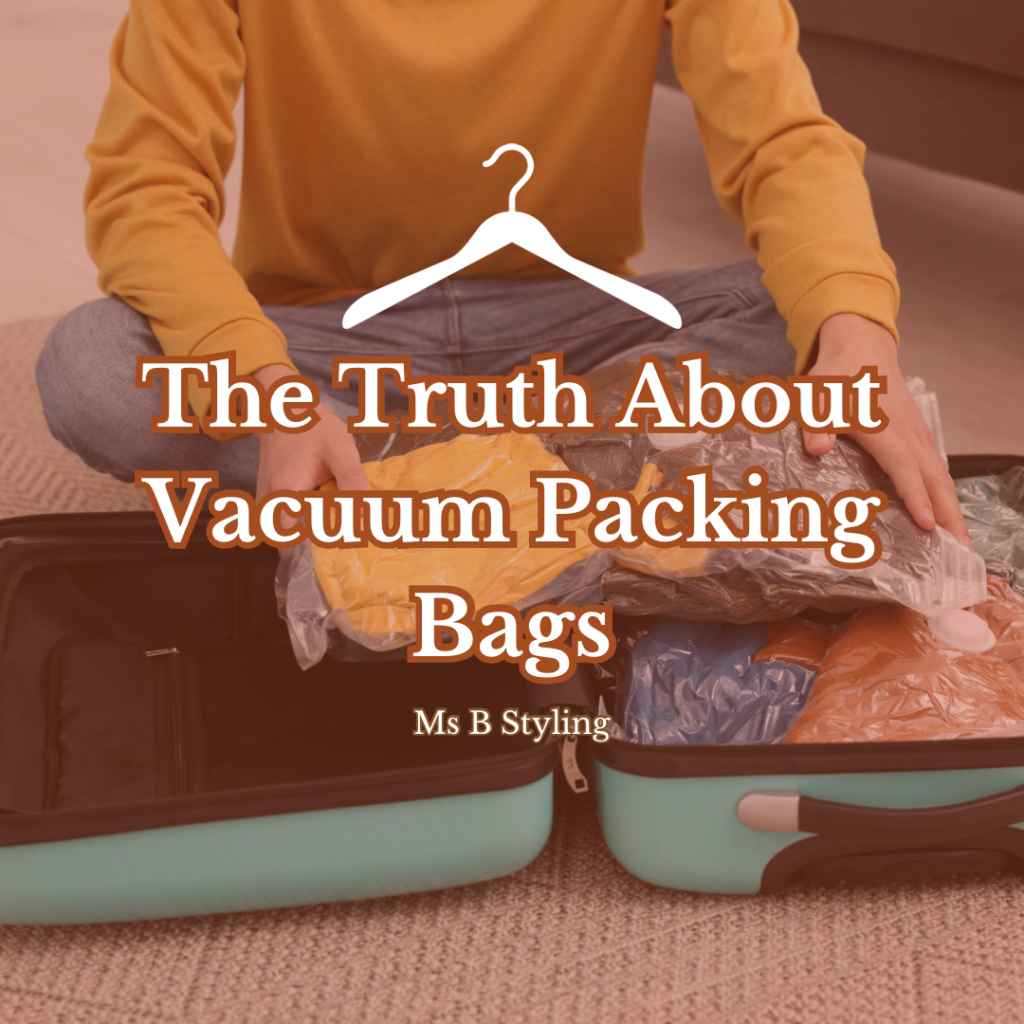Packing suitcase with vacuum bags